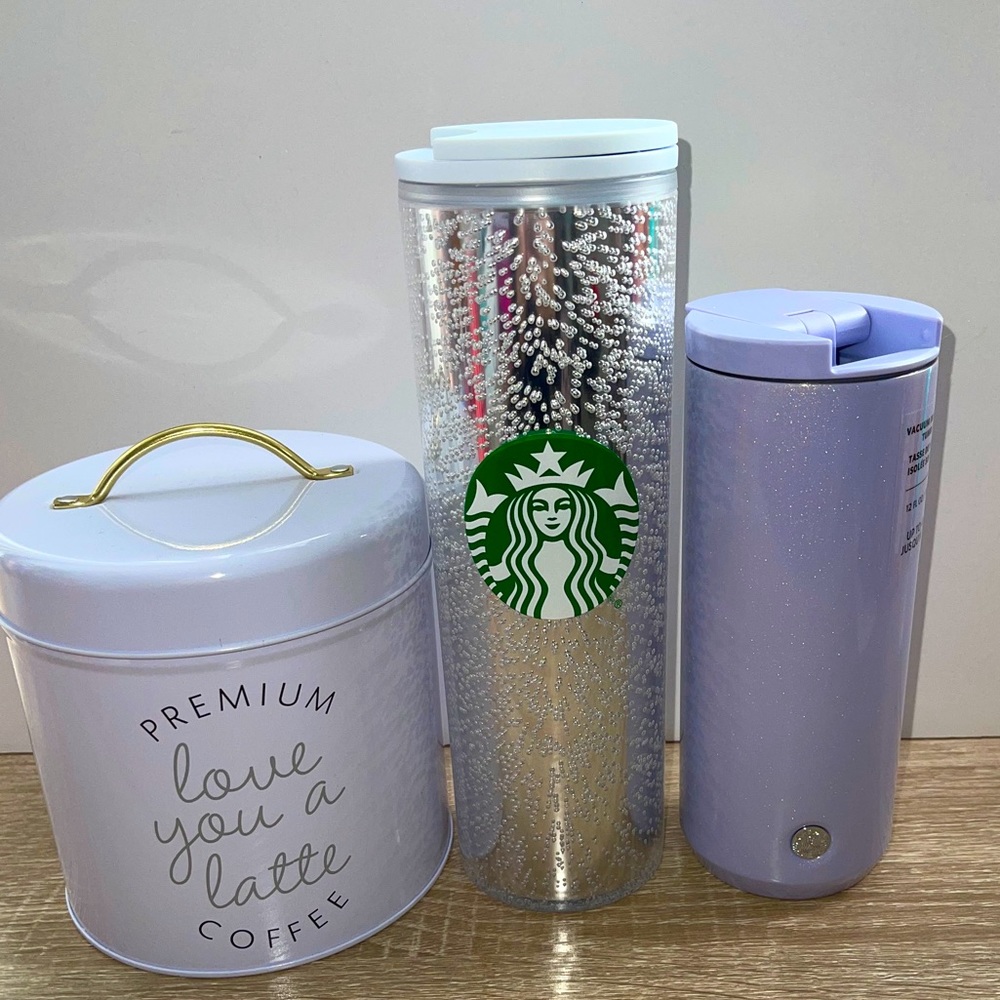 💜🤍Starbucks tumbler coffee cup set💜🤍 - Picture 3 of 3